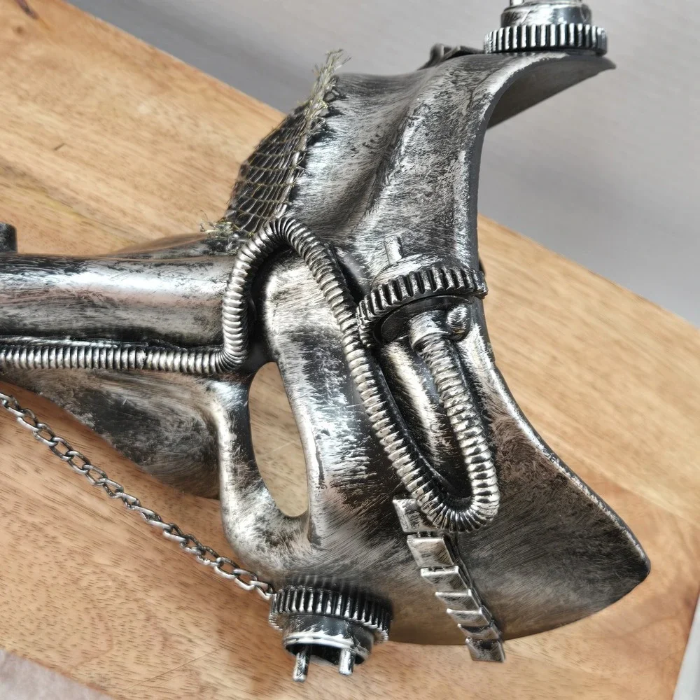 Steampunk Plague Doctor Mask‎ Silver Industrial Gothic Cosplay Long Beak 11